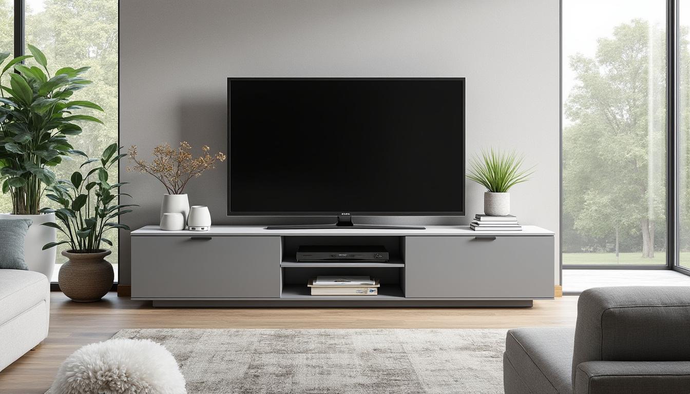 découvrez comment le meuble tv kikua de 130 cm en gris cendré peut réinventer votre intérieur. alliant design moderne et fonctionnalité, ce meuble s'intègre parfaitement à votre décoration tout en offrant un espace de rangement optimisé. apportez une touche élégante et contemporaine à votre salon avec le kikua.