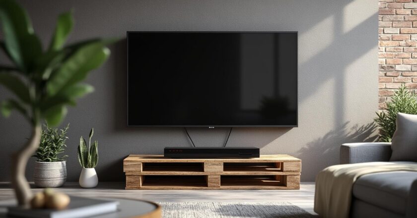 Habiller mur avec palette support TV : les tendances déco à suivre