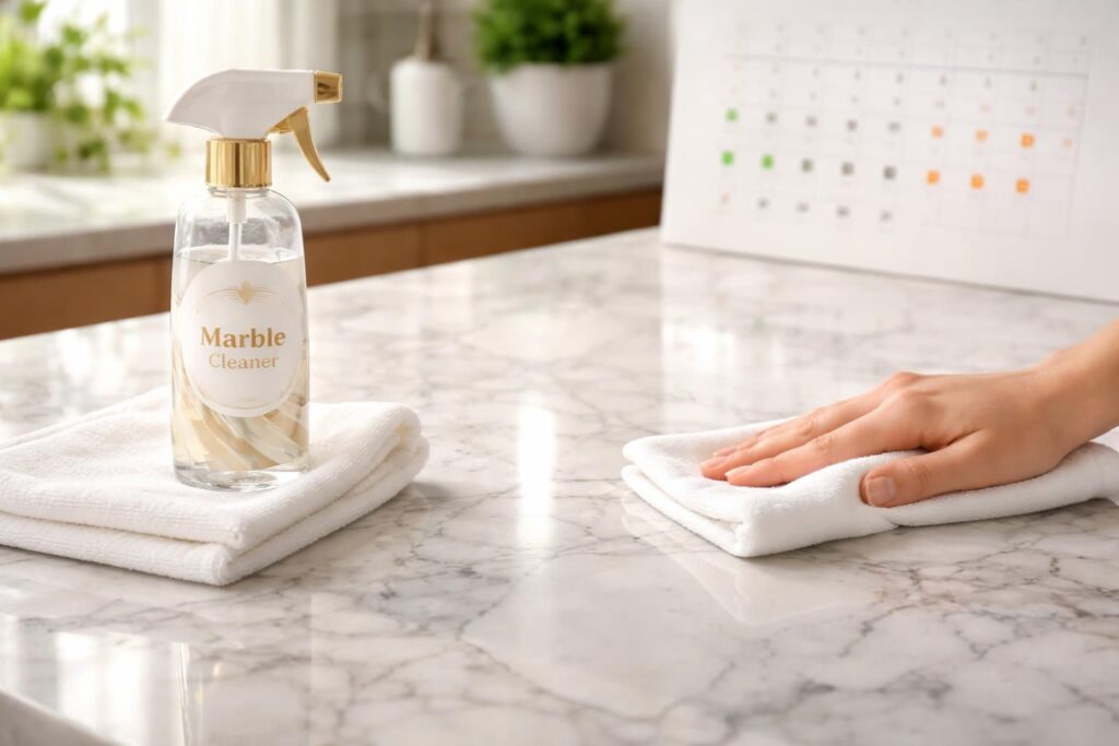 découvrez comment entretenir efficacement votre marbre avec les bonnes fréquences de nettoyage et les produits adaptés pour préserver sa beauté et sa durabilité.