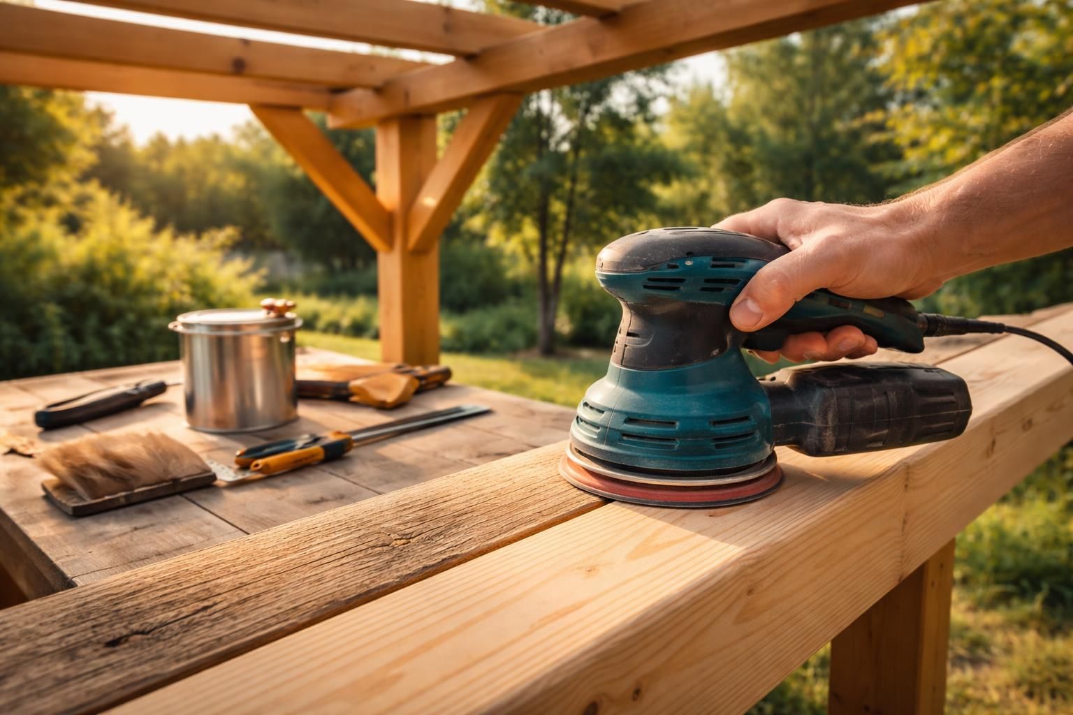 découvrez nos conseils pratiques pour poncer efficacement votre pergola en bois avant de l'imperméabiliser et la protéger, pour un résultat durable et soigné.