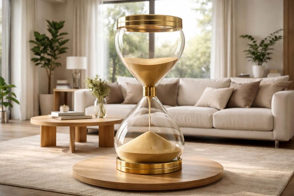 découvrez le sablier géant, l'accessoire déco design idéal pour marquer le temps avec élégance et originalité dans votre intérieur.