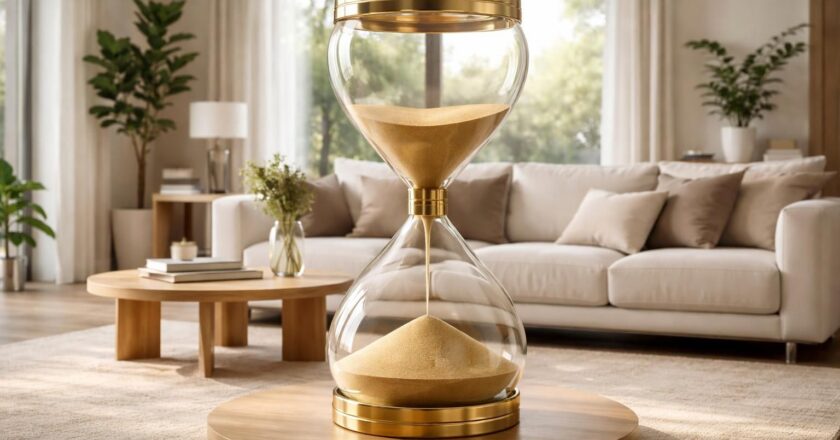 Sablier géant en décoration : l’accessoire design pour marquer le temps chez soi