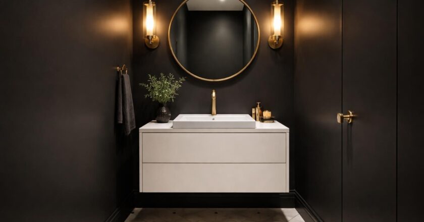 Décoration audacieuse : réussir la peinture noire dans ses toilettes