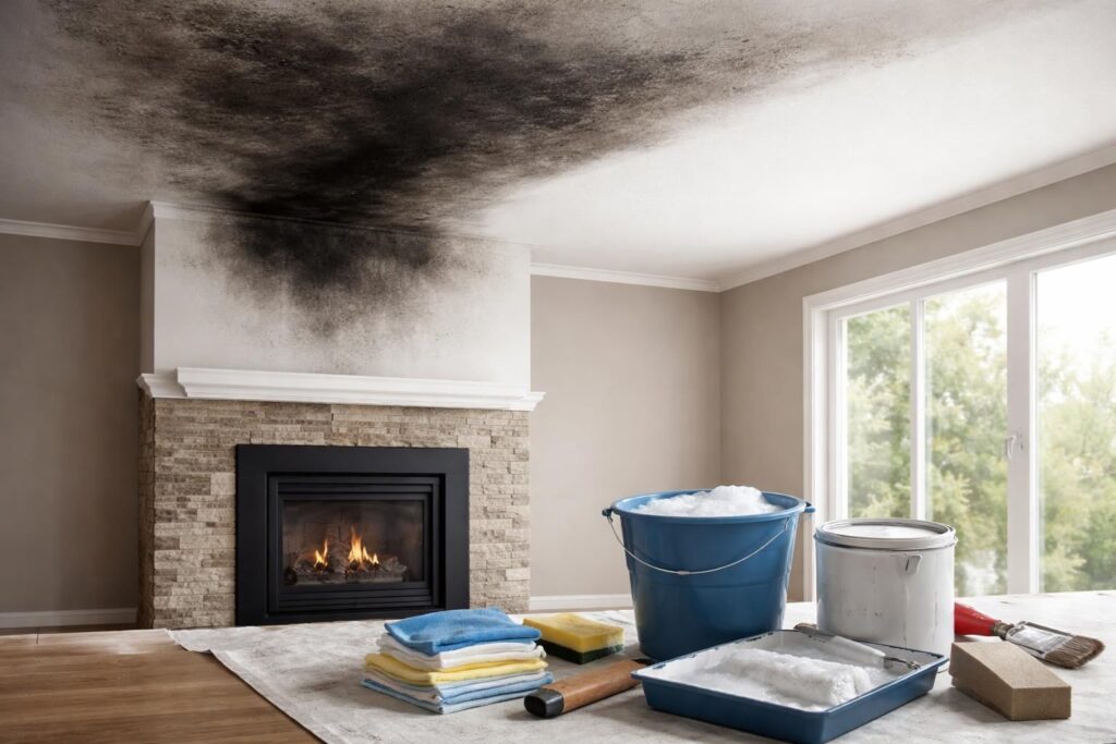 découvrez comment nettoyer efficacement un plafond noirci par un insert et les meilleures solutions pour le repeindre proprement.