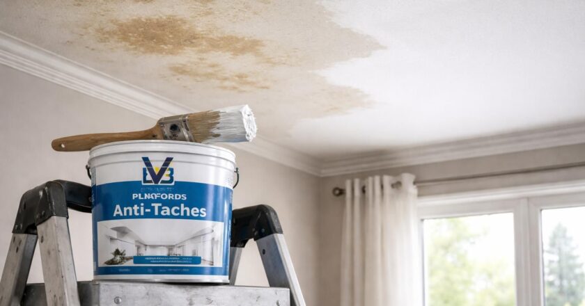 Plafond taché : quelle peinture V33 utiliser pour masquer les auréoles ?