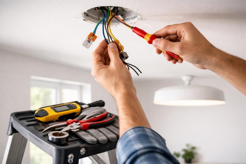 découvrez notre guide étape par étape pour poser un plafonnier en toute sécurité. apprenez comment réaliser un branchement électrique fiable et éviter les erreurs courantes.