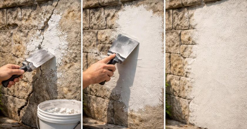 Réparer un mur extérieur abîmé : les étapes de rebouchage et de finition