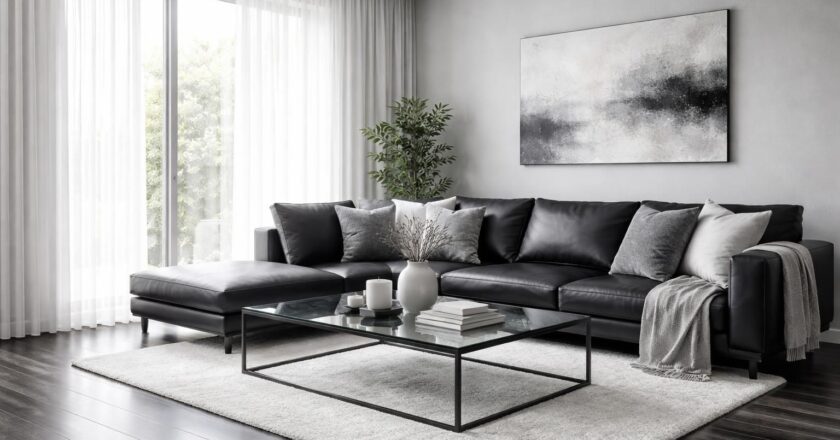 Salon noir, gris et blanc : comment réussir ce dégradé de couleurs moderne