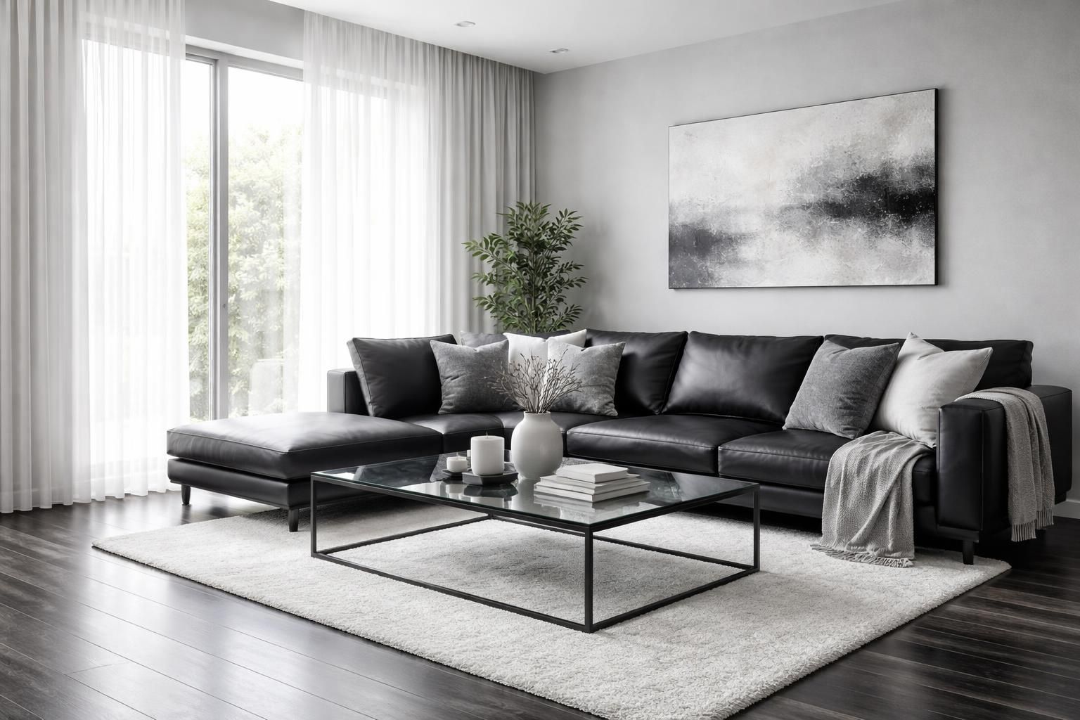 découvrez comment réussir un salon moderne aux nuances noir, gris et blanc grâce à nos astuces pour un dégradé de couleurs élégant et harmonieux.