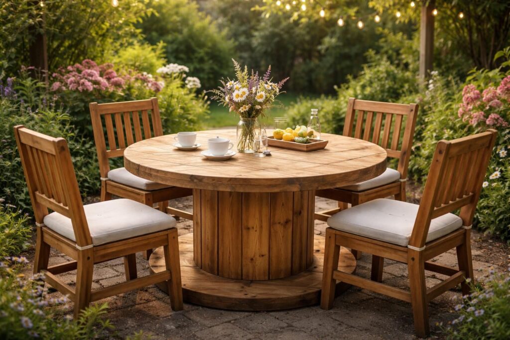 découvrez comment transformer une bobine en bois en une table de jardin unique et stylée grâce à nos astuces de recyclage créatif.