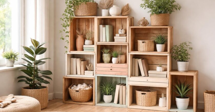 Transformer de vieux cageots en bois en rangements déco ultra tendances