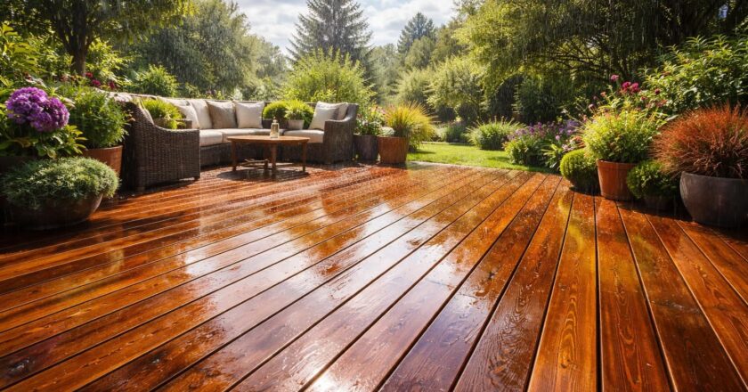 Choisir une terrasse en bois qui ne grise pas avec le soleil et la pluie