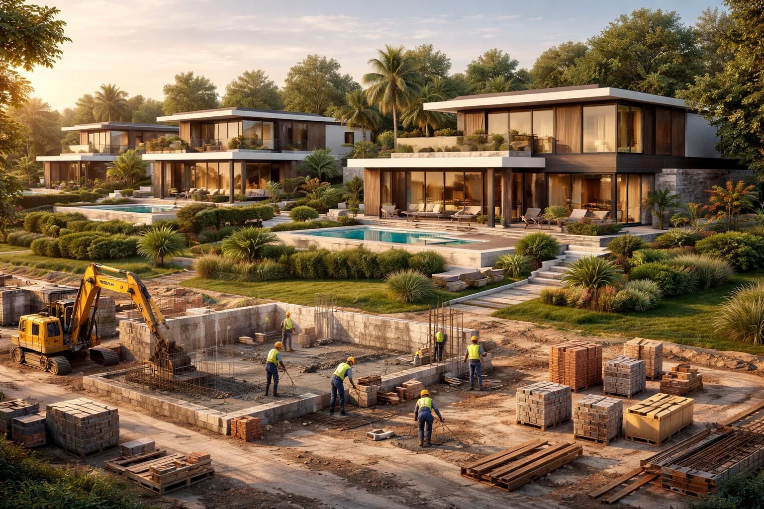 découvrez nos projets de villas modernes et bénéficiez d'une construction sur mesure adaptée à vos besoins et à votre style de vie.
