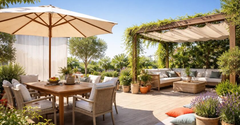 Terrasse plein sud : les solutions pour se protéger de la chaleur