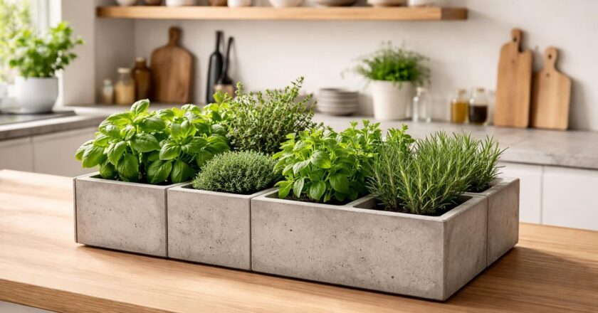 Créer un potager de cuisine en béton : une touche moderne pour vos herbes