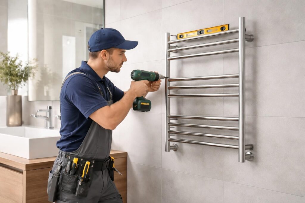 apprenez à installer facilement un porte-serviette chauffant et design dans votre salle de bain pour allier confort et esthétique.