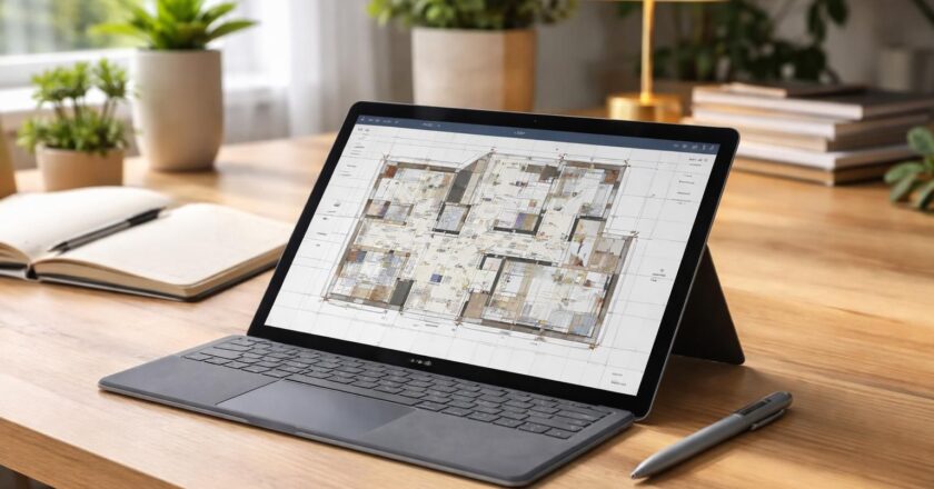 Surface Pro : plans d’intérieur au stylet sur tablette tactile Microsoft