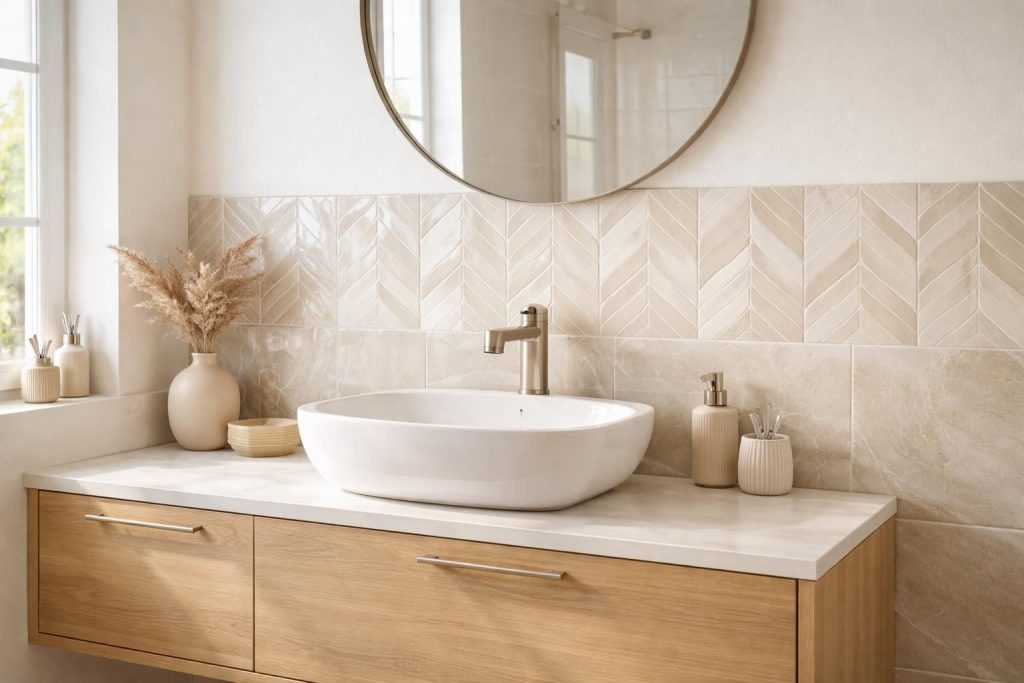 découvrez des idées de design tendance pour choisir la hauteur idéale de la faïence au-dessus du lavabo, alliant esthétique et praticité dans votre salle de bain.