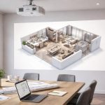 Rénovation : plan 3D affiché au mur via vidéoprojecteur Epson